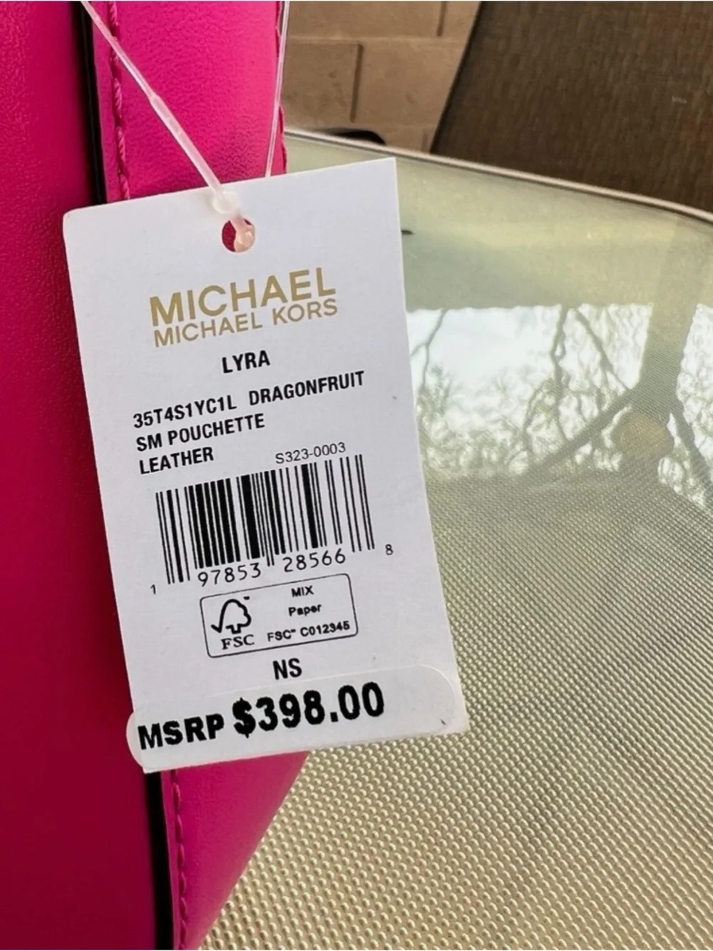 Michael Kors Hot Pink Leather Shoulder Bag with MK Charm